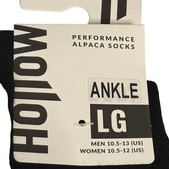 Hollow Alpaca Ankle Socks Set of 3 Comfy Black Unisex Size Large - Picture 3 of 6